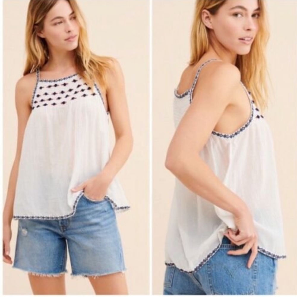 Pilcro by Anthropologie Harley Embroidered Tank Size M